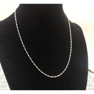 Vintage Ball & Barrel Necklace Chain 925 Sterling Silver 16”L Chain 2.9g UNISEX